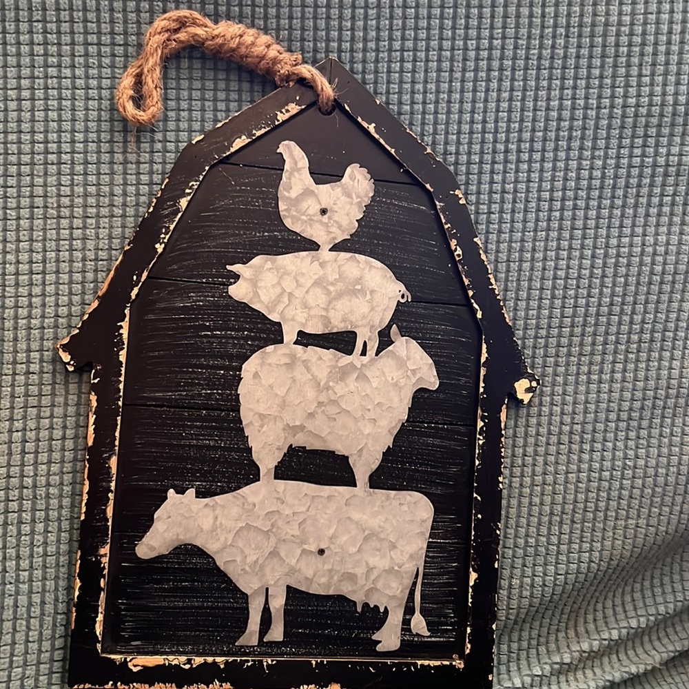 Wood with metal farmhouse sign